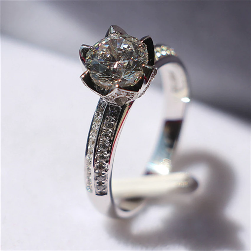 fabulous lotus flower style 1carat simulate diamond wedding ring white gold finish best new jewelry gift - Lotus Wedding Ring fabulous lotus flower style 1carat simulate diamond wedding ring white gold finish best new jewelry gift - Lotus Wedding Ring