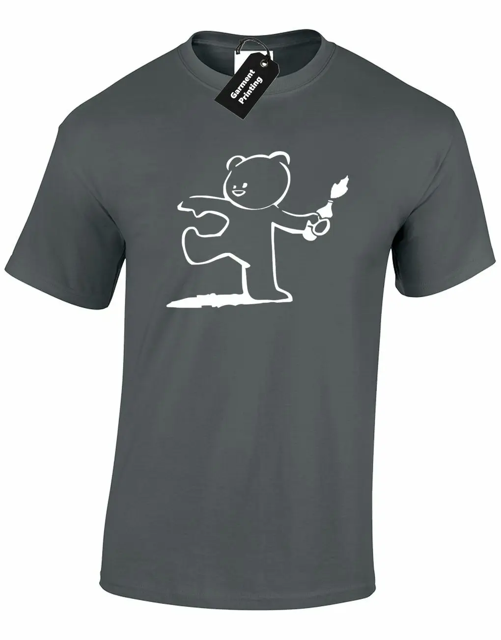 TEDDYBEAR BANKSY MENS T SHIRT ARTIST URBAN BOMBER MOLOTOV MILD WEST PRESENT NEW Comfortable Shirt Casual Short Sleeve TEE | Мужская