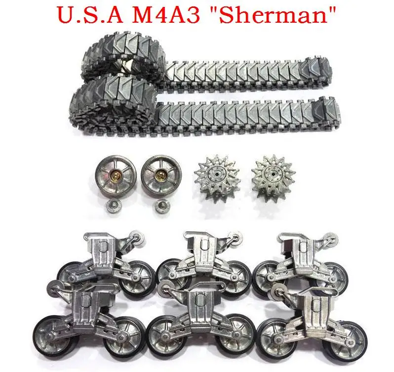 

henglong 3898-1 1/16 U.S.A M4A3 "Sherman" RC Tank Upgrade parts metal wheel hub set/ Steel Gear box / spare motors/main gears