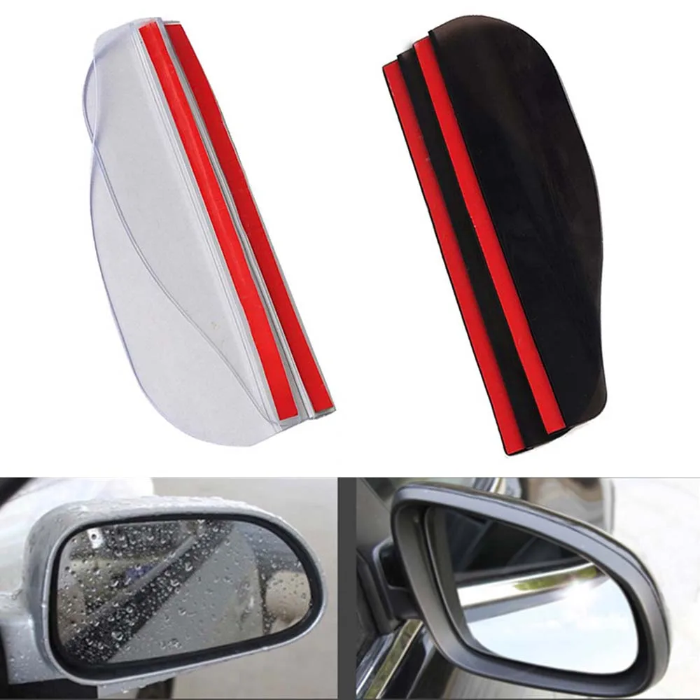 

2Pcs Universal Flexible PVC Car Rearview Mirror Rain Shade Rainproof Blades Car Back Mirror Eyebrow Rain Cover