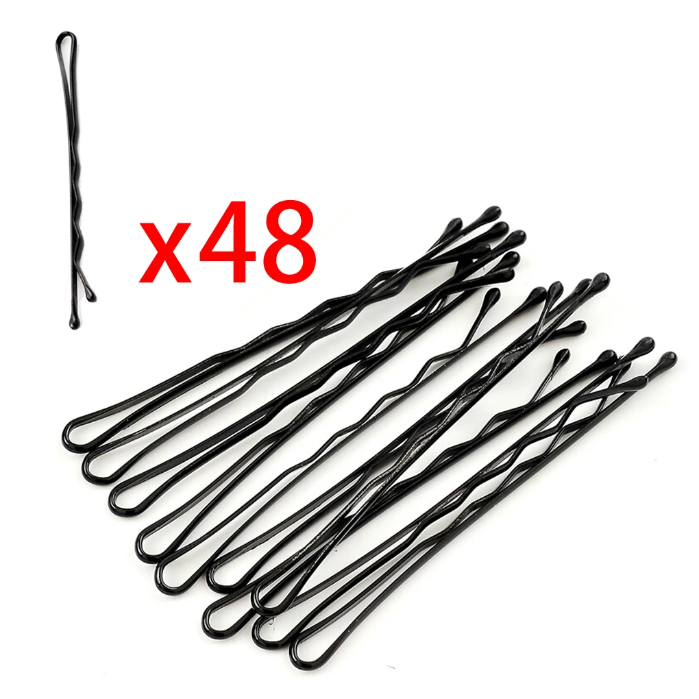 

Fashion Women 48pcs Hair Clips for Ladies Hair Pins Invisible Curly Wavy Grips Salon Barrette Hairpin Black Barrette For Party