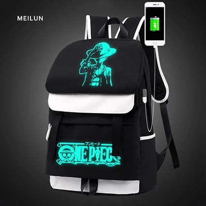 DC. MeiLun Модный водонепроницаемый рюкзак со светящимся рисунком на тему аниме USB зарядка Рюкзак для ноутбука для подростков мальчиков и девочек школьная сумка - Цвет: 1