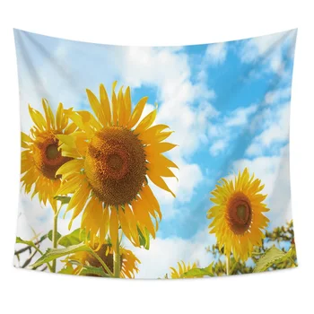 

SOFTBATFY customized home decor headboard wall hanging digital sunflower printed tapestry Dropshipping