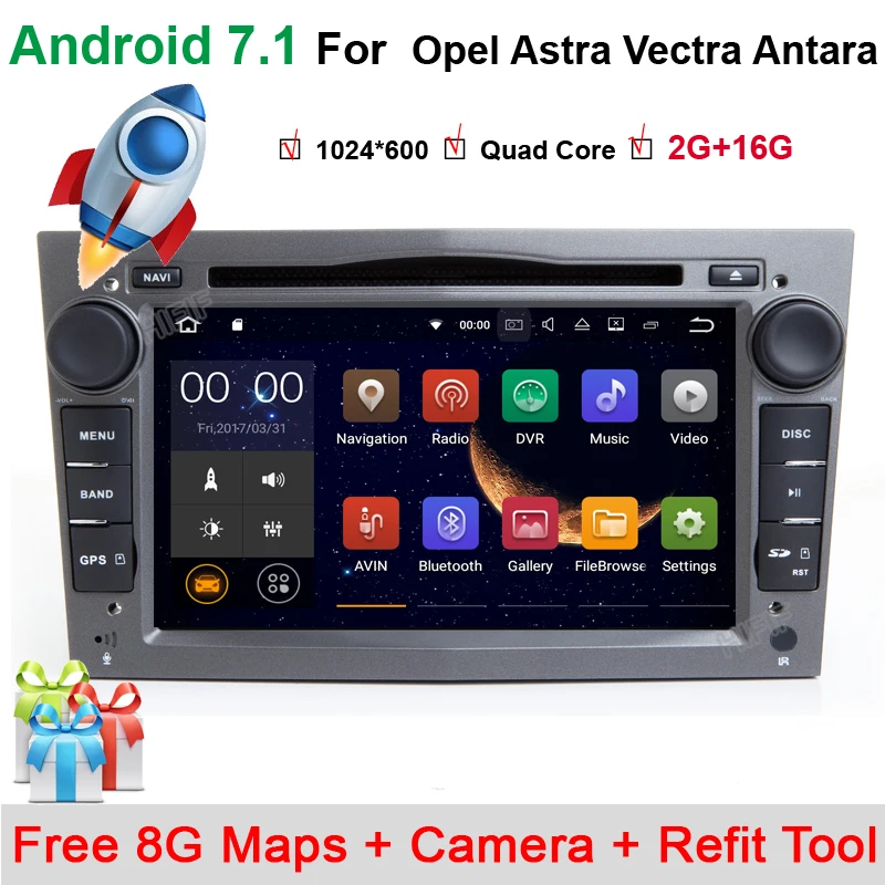 Quad core Android 7 1 1 Car DVD for Opel Astra H Vectra Antara Zafira Corsa