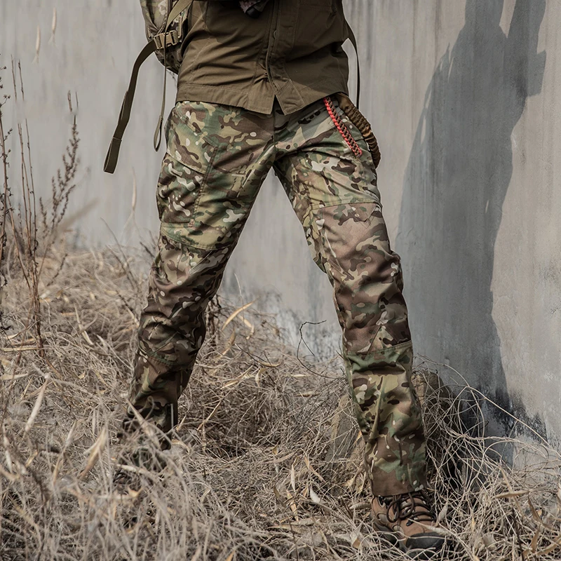 Tactical Camouflage Cargo Pants Men Military SWAT Army Combat Pants Casual Many Pockets Water Repellent Ripstop Work Trousers