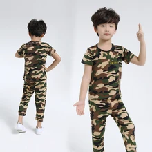 Комплект камуфляжной одежды для мальчиков и девочек, детская военная форма, детская Униформа скаутов для костюмированной вечеринки, школьная военная одежда