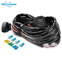 MICTUNING 12AWG светодиодный светильник комплект жгутов проводки 2 свинца с 60Amp реле свободный предохранитель кулисный переключатель для авто внедорожный светодиодный