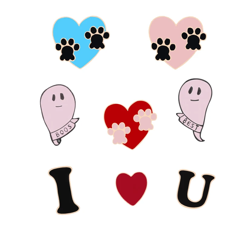 Романтичный стиль I Love You металлические значки булавки милое сердце эмаль брошь