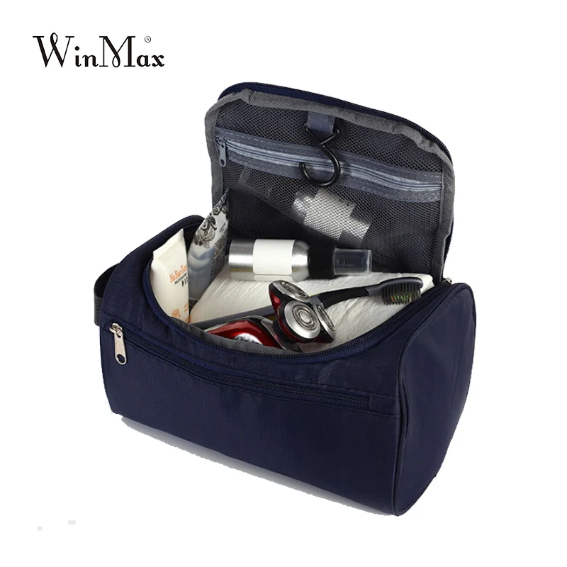 [وينمإكس التجميل حقيبة غسل الحلاقة حقيبة للرجال السفر أدوات الزينة للماء أسود تخزين هوك المنظم المرحاض ماكياج كيت 12 الألوان