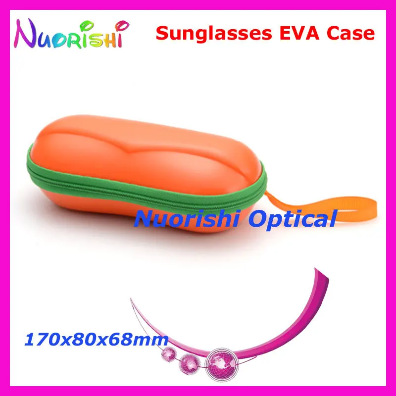 20 шт блестящие свежие красочные очки для очков Солнцезащитные очки на молнии 6 цветов EVA чехол коробка ML032 - Цвет: Orange