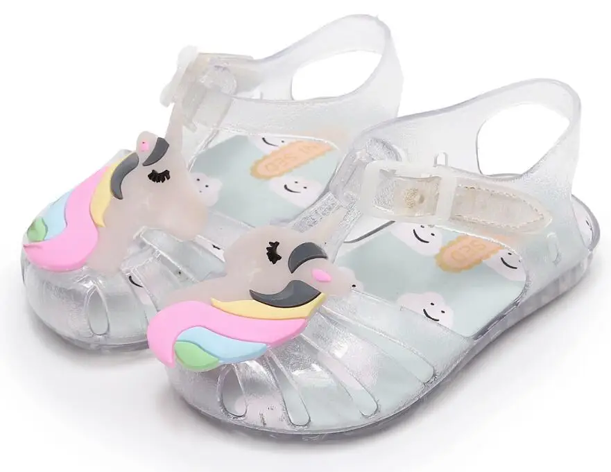 

2019 New Style Summer Jelly Baby sandals shoes Hot sale Unicorn Baby Moccasins Child Baby Girl Baby Boy Beach Sandals