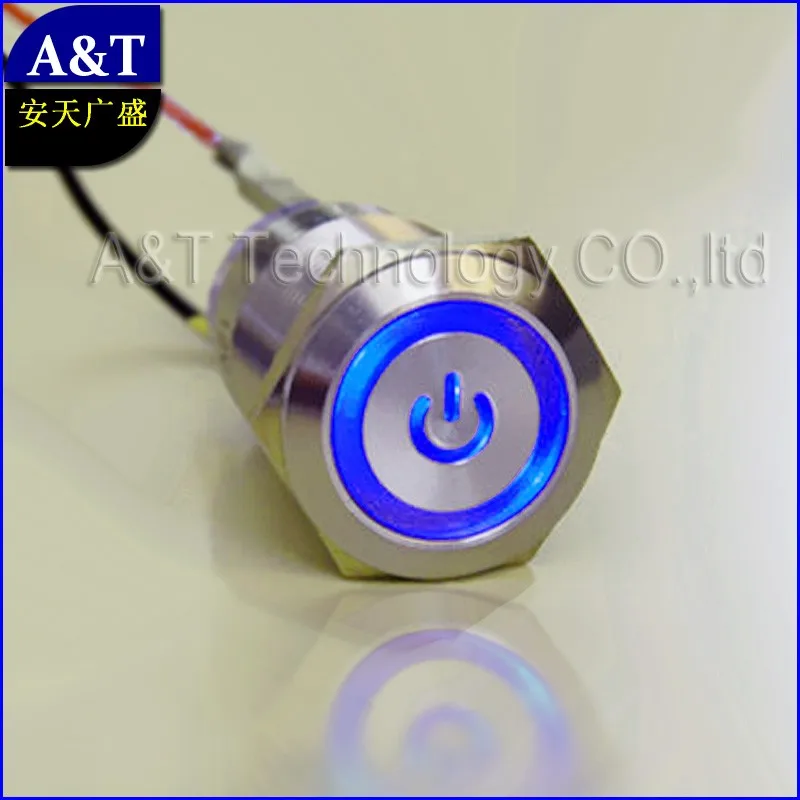 blue led 19mm switch AT