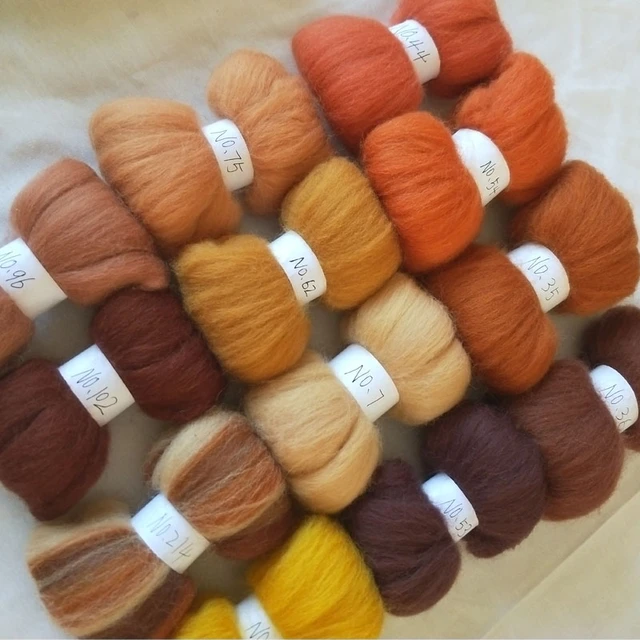 Wool Roving - 25. Bright Orange