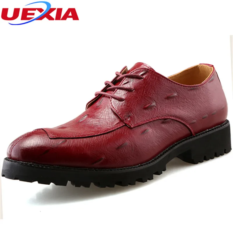 

UEXIA Men High Increasing Heel Dragonfly Split Leather Stitching Low Top Formal Man's Business Oxfords Shoes Particle Decoration