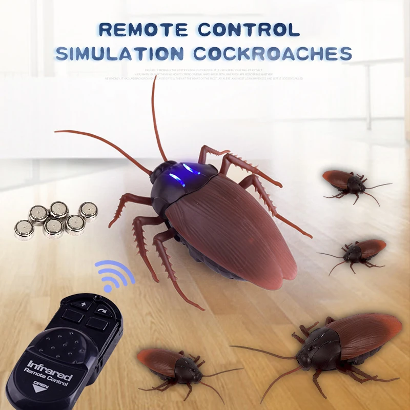 

Infrared Remote Control Cockroach RC Toy Mock Realistic Fake Cockroach Prank Insects Joke Scary Trick Bugs for Party antistress