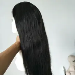 Синтетические волосы на кружеве натуральные волосы парик для Для женщин Бразильский прямые волосы парик Brenda Волосы remy парики отбеленные