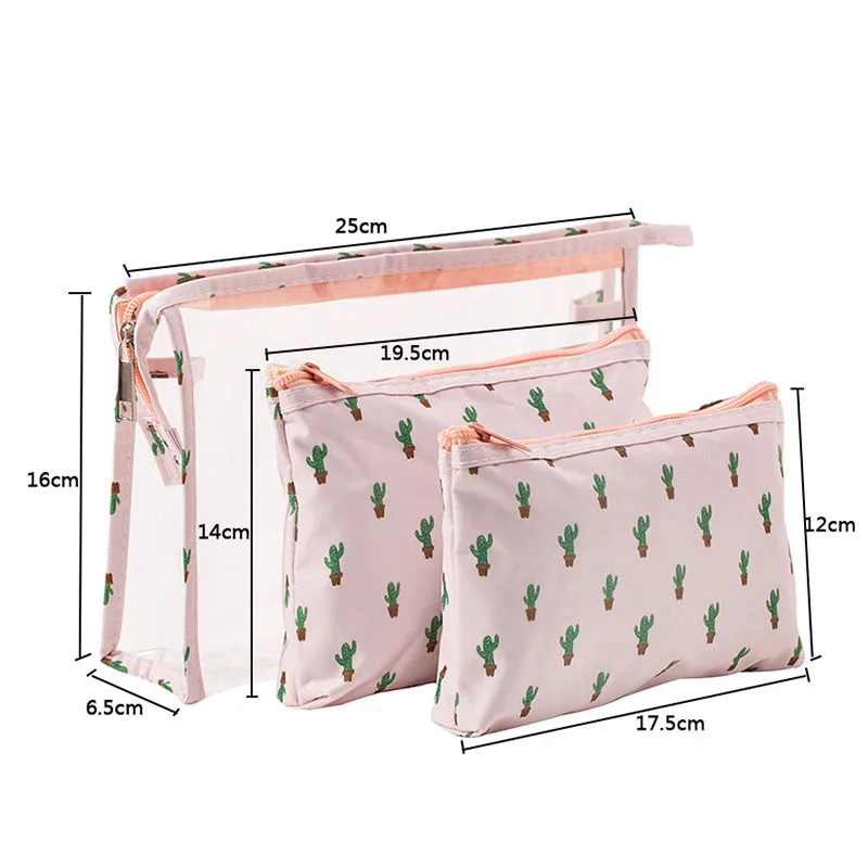 المنظم للمرأة للماء PVC فلامنغو التجميل حقيبة 3 قطعة/دعوى السفر ماكياج حقيبة كيس منظم التجميل حقيبة مستحضرات تجميل