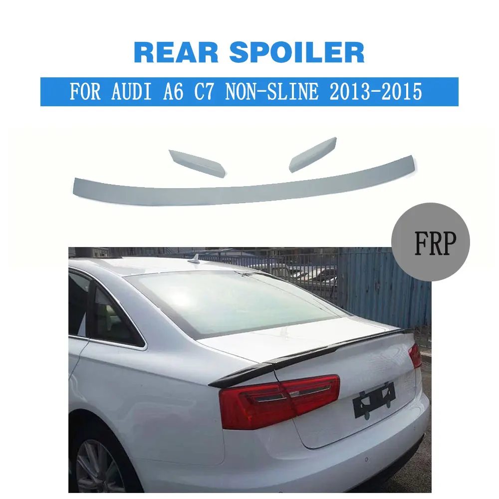 3pcs/set Rear Trunk Boot Spoiler Wing Lip For Audi A6 C7 Standard 013