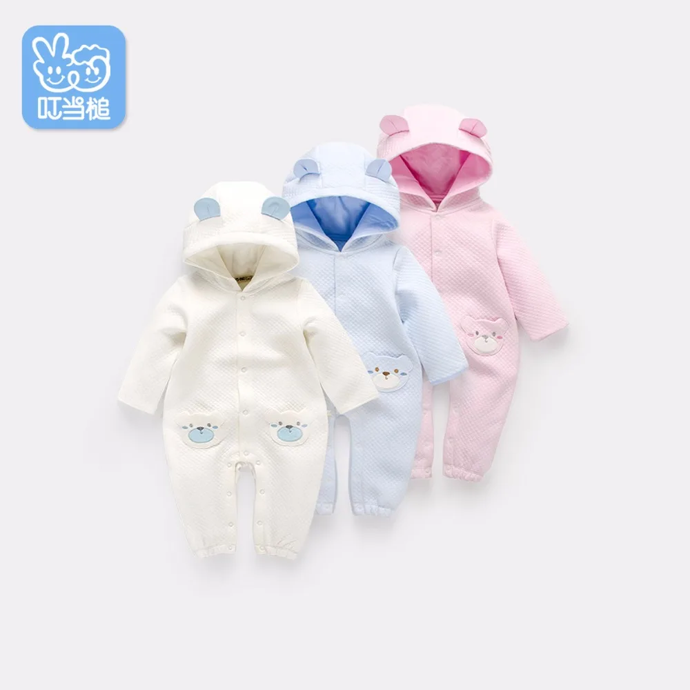 Dinstry/теплая одежда для новорожденных; весенние детские костюмы с капюшоном и милым принтом; Детский комбинезон; Комбинезон для маленьких мальчиков и девочек