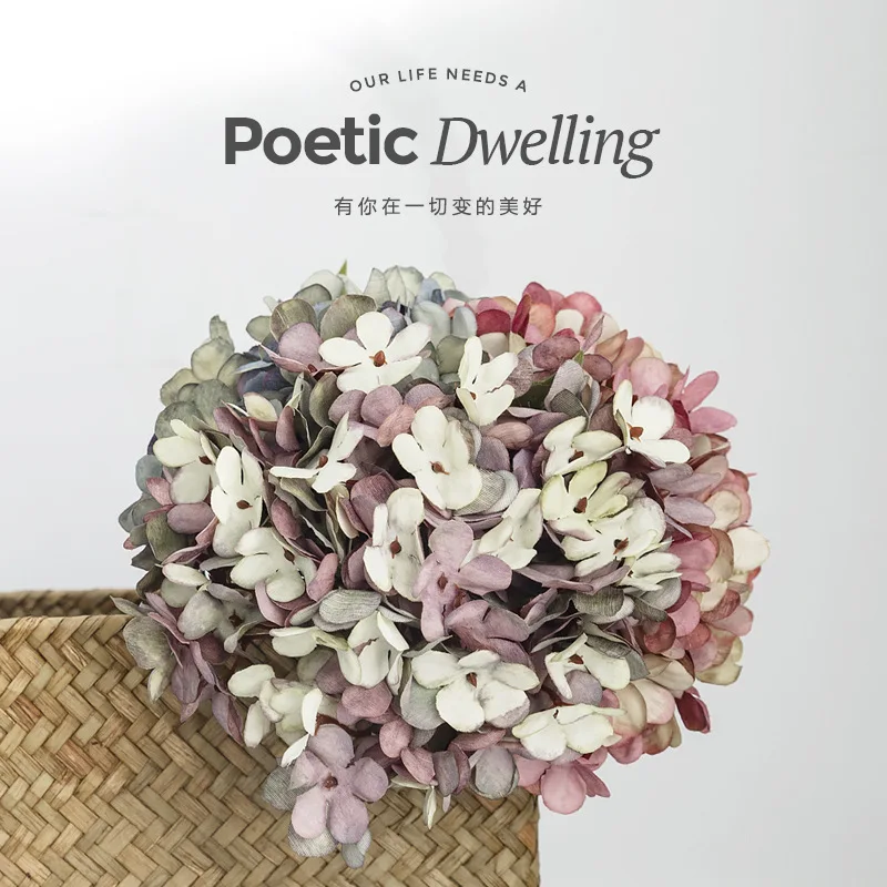 

1pcs Brand New Brazil Hydrangea Artificial Plants Nordic High-grade Silk Fake Flowers for Wedding Decoration Vase Desk Decor