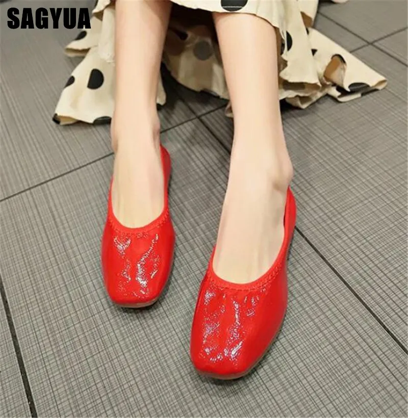 

spring women Ballet Flats Round Toe casual shoes 2019 new Ladies shallow Flat Platform shoes Nurse Slip on Loafers shoes A203