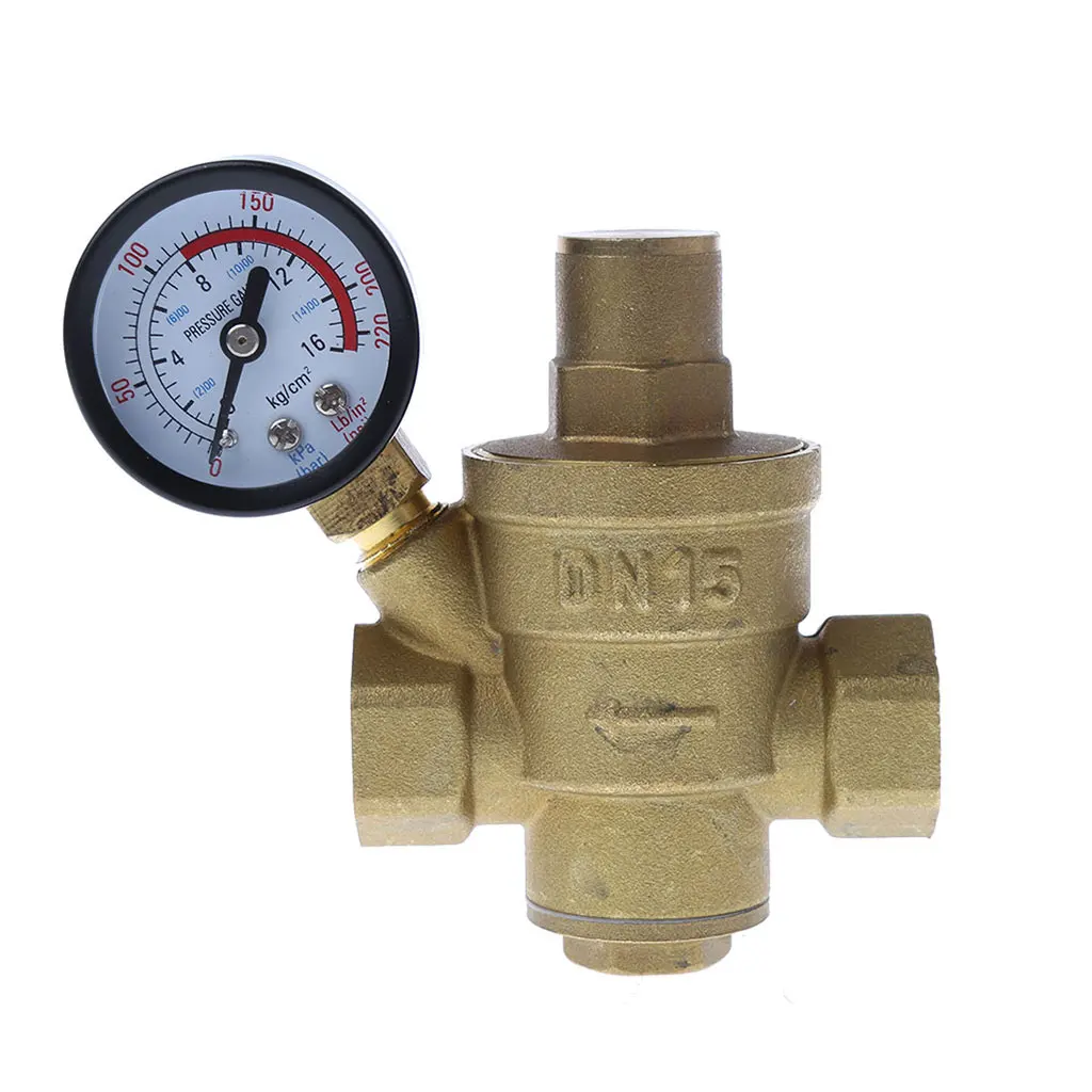 DN15 1/2" DN25 1" Adjustable Brass Water Pressure Reducing Regulator
