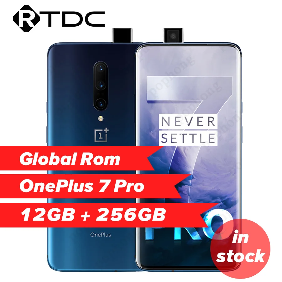 

Global Rom Oneplus 7 Pro 6.67" 90GHz 12GB RAM 256GB ROM Smartphone Snapdragon 855 48MP 3x ZOOM Camera 4000mAh NFC Mobile Phone