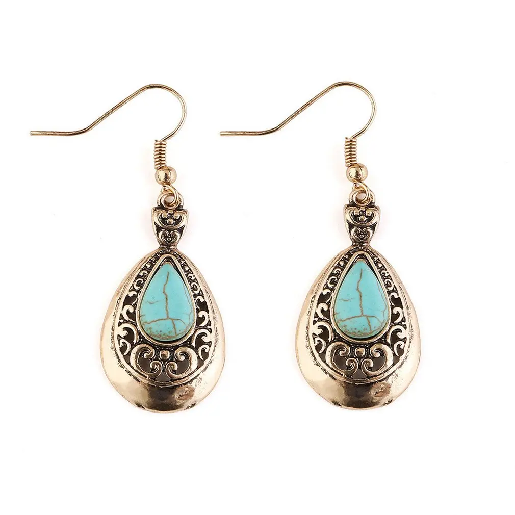 Кольцо в форме капли воды в богемном стиле Женские Висячие серьги, для ушей крюк Роскошные серьги-подвески дамы Earbob женские ювелирные украшения для ушей