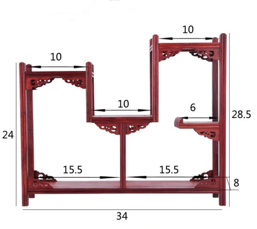 

Red acid concave form form ancient shelf, antique rack, multi treasure rack, shelf, handicraft, living room ornament rack.