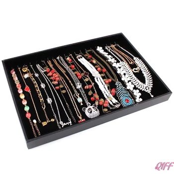 

Velvet Necklaces Pendants Chain Jewelry Display Tray Holder Case Storage Box New