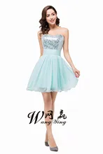 Einfache Mintgrün Pailletten A Line Cocktailkleider 2017 Off der Schulter-schatz-ansatz Lace Up Zurück Short kleid
