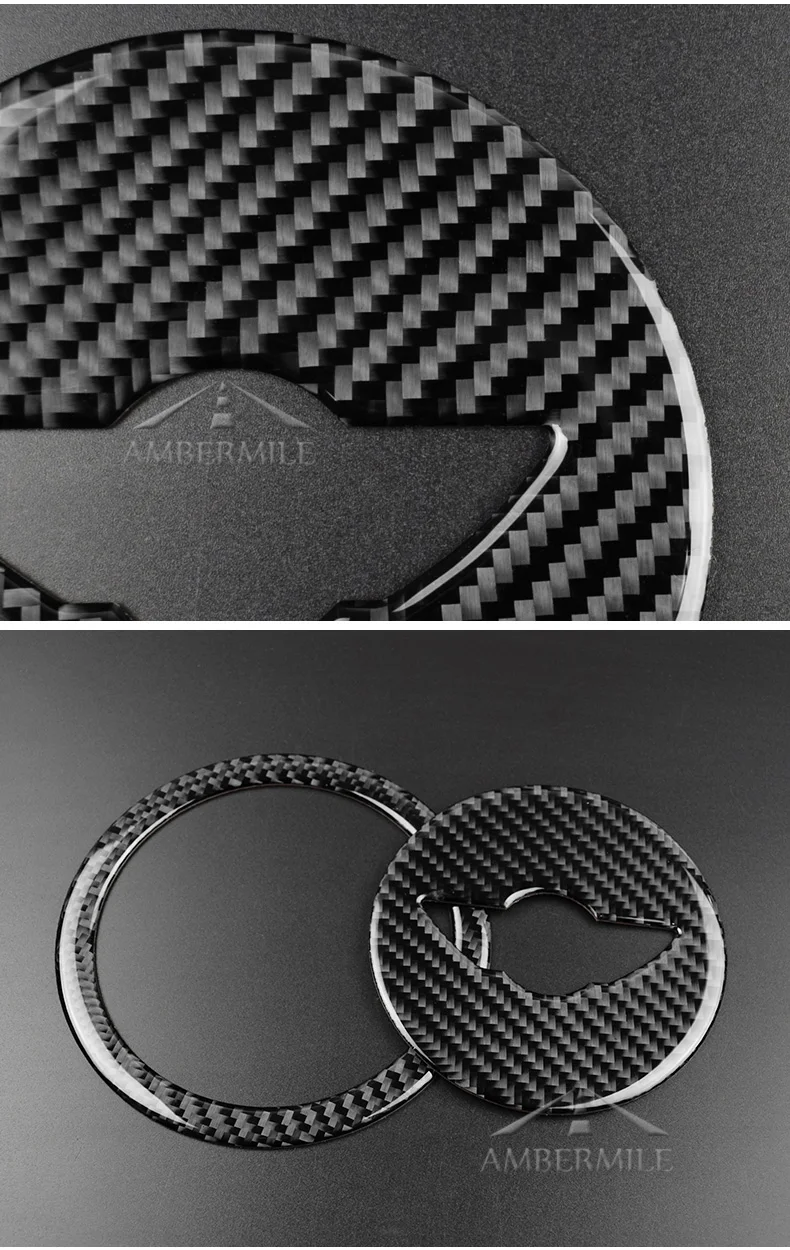 Carbon Fiber Steering Wheel Stickers Cover Trim for Mini Cooper Clubman R55 R56 Countryman R60 Paceman R61 Accessories (5)