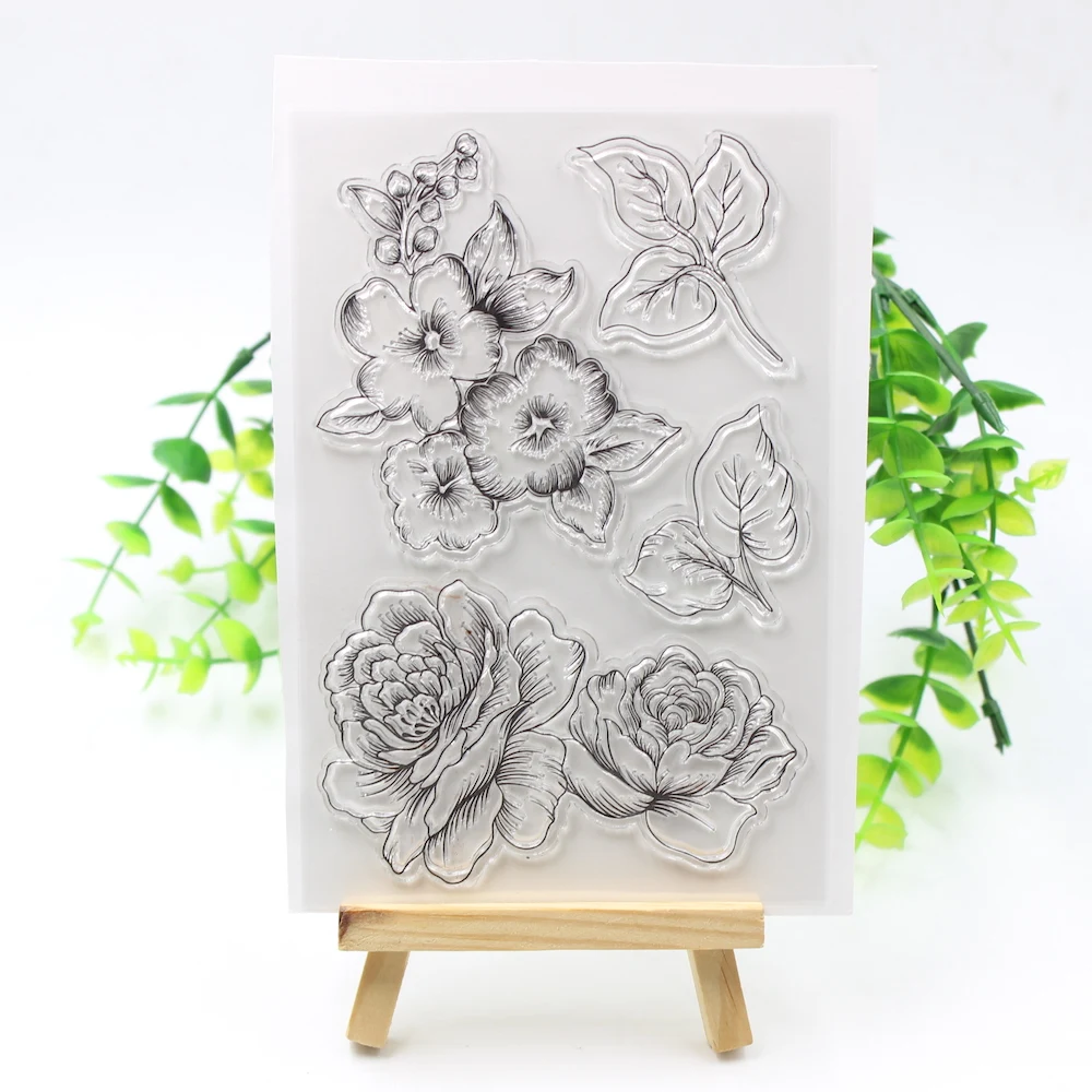 Big Flower Transparent Clear Silicone Stamps for DIY Scrapbooking/Card