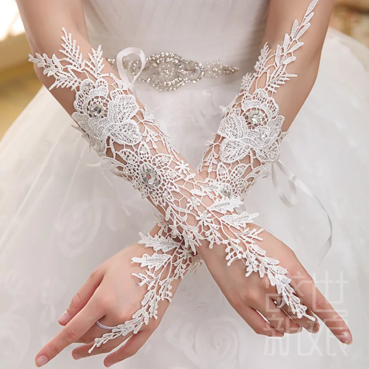 New Fashion 2017 High Quality Bridal Gloves Fingerless Ivory Wedding New Fashion 2017 High Quality Bridal Gloves Fingerless Ivory Wedding Elbow Length Accessories In From Weddings Events