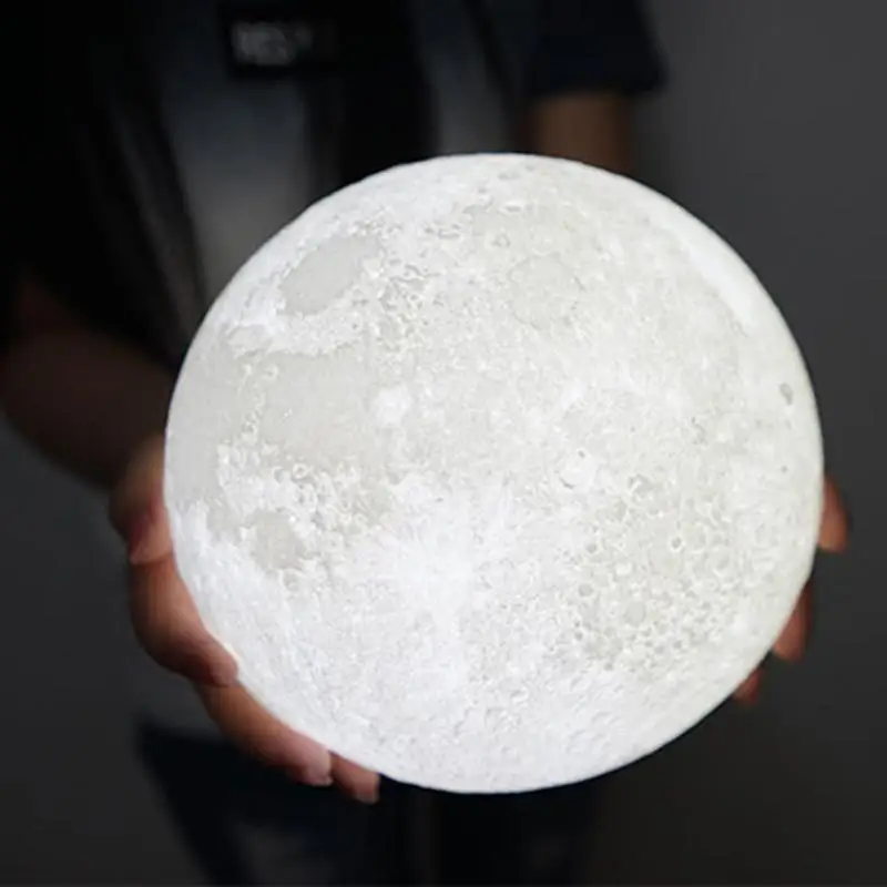 

Rechargeable 3D Print Moon Lamp 2 Color Change Touch Switch Bedroom Bookcase Night Light Home Decor Creative Gift CSV Drop Ship