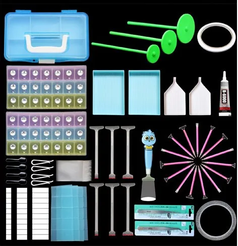 

2019 new arrived 5D Diamond Painting Tools 42 Grids Storage Box Sticky Pen DIY Embroidery Cross Stitch Tool Kit For Handmade