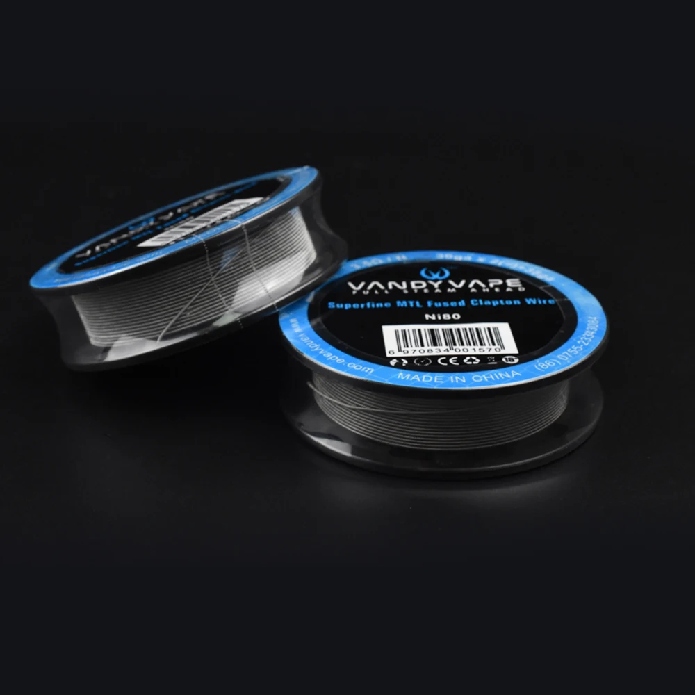 Оригинальный атомайзер Vandy vape Superfine MTL плавленый Clapton SS316L/NI80 Wire 30ga * 2 + 38ga 10ft 30gA 2(=)+ 38GA