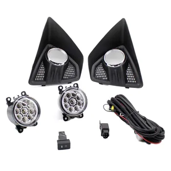 

2 Fog Light Grille + 2 Lamp +Wire Switch Kit Fog Lights Assembly Car Front Bumper Lamp For Ford Focus Hatchback 5 door 2009-2011