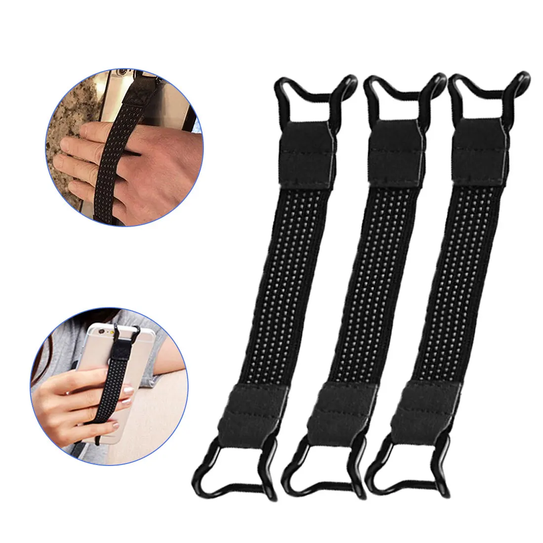 

For Mobile Phone Tablet PC Finger Grip Elastic Band Strap Phone Holder One Hand Operation Anti-slip Phone Holder