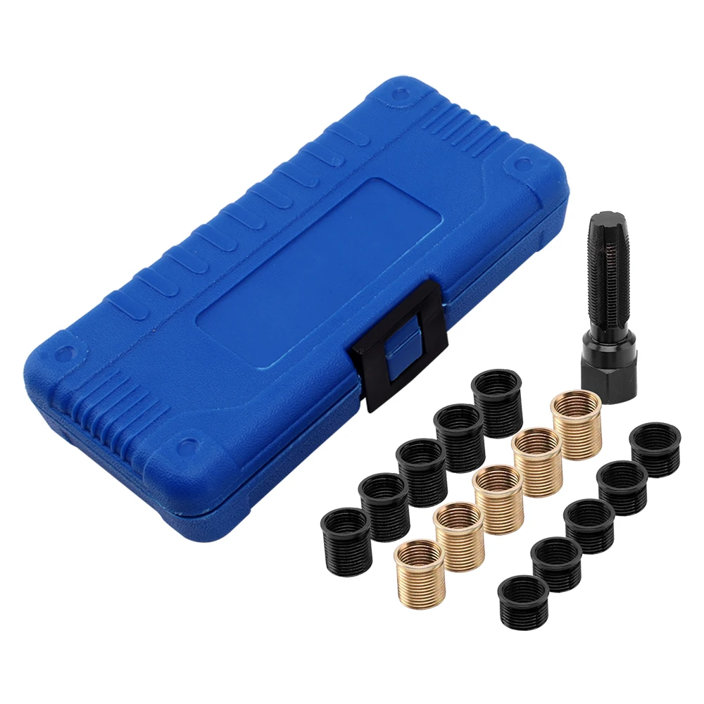 Goede 16 stks Bougie Tap Draad Reparatie Set Cilinderkop Nieuw Loopvlak Kit