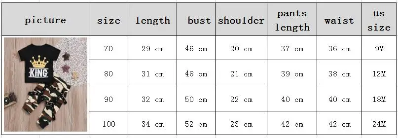 Детская футболка с короткими рукавами и принтом «король» из 2 предметов топ и камуфляжные штаны, комплект одежды для маленьких мальчиков