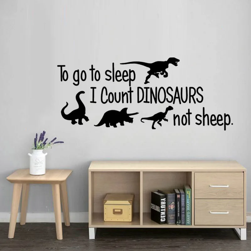 To go to sleep I CALT динозавры не овцы настенные Стикеры для детской комнаты украшение