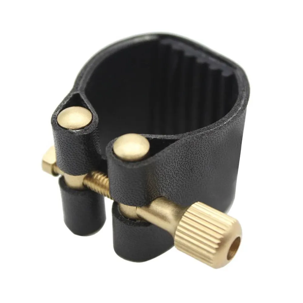 Компактный вязь крепежа для альт-саксофон резиновый мундштук из искусственной кожи музыкальный инструмент с кожаным клипа