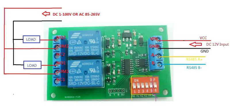 DC 5 В/12 В/24 В 2 канала RS485 Реле Modbus RTU PLC модуль и черный пластиковый чехол ABS Материал оболочка распределительная коробка