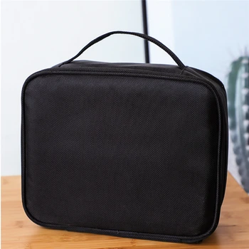 

1pc New Fashionable Black Korean Waterproof Cosmetic Large Capacity Travel Portable Toilet Bag Portable Storage Bag