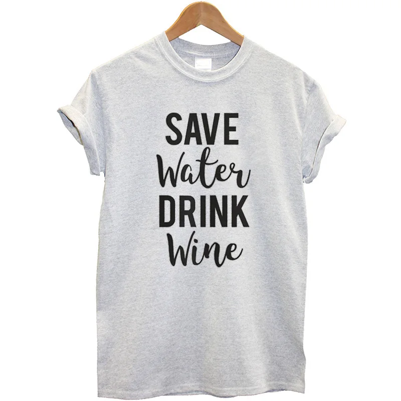 HTB1xCiHmrZnBKNjSZFrq6yRLFXak.jpg_ Bawełniana koszulka Save Water Drink Wine