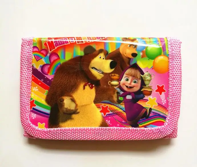 

kid girls boys cute coin Purses cartoon masha and the bear little wallets bag