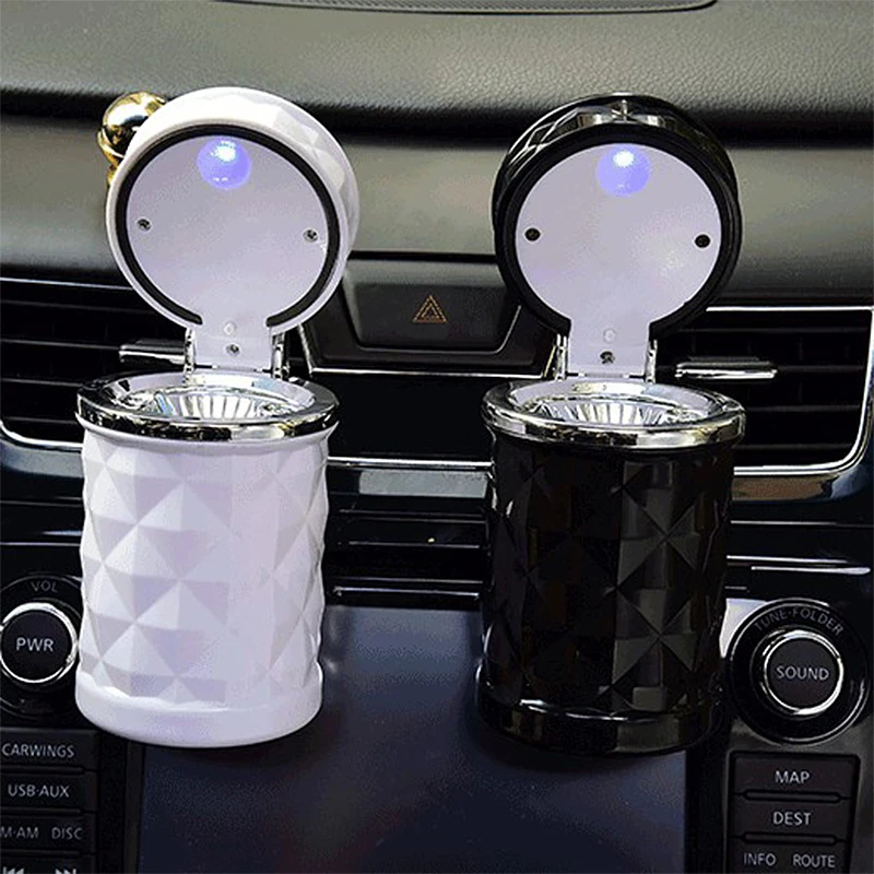 Encell Car Ashtray Smokeless Auto Cigarette Ash Holder With Blue LED