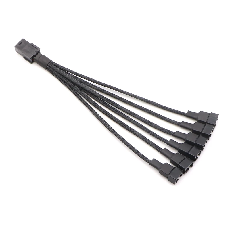 10pcs/Lot PCI-E 6Pin to 6x 3Pin 4Pin Fan Power Adapter Cable.