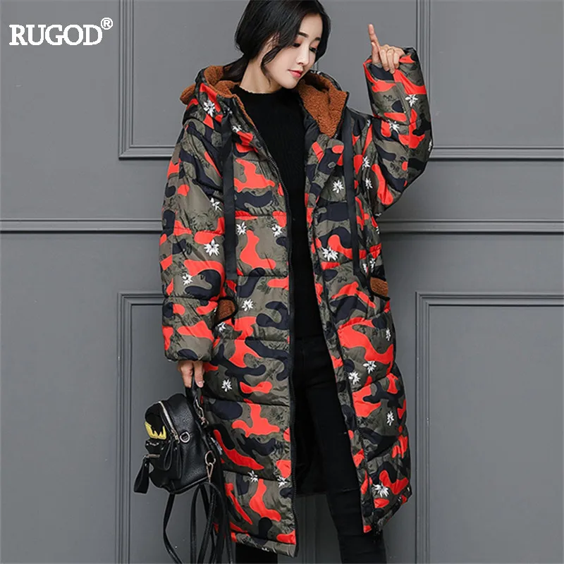 Rosa Cappotto Femminile Imbottito Size Cappuccio Outwear bianco 2018 blu Di Rugod Camouflage Plus Nero Sottile Giacca Donna Con multi Il Cotone Inverno Donne colore Parka gBq0wYpq